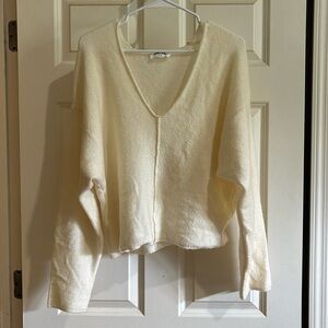 White V Neck Sweater